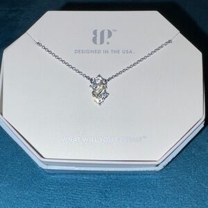 Rhodium Plating with Lemon Cubic Zirconia Stone Necklace